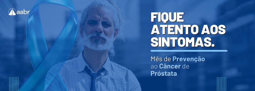 Banner de conscientização a respeito da campanha "Novembro Azul", mês de prevenção ao câncer de próstata